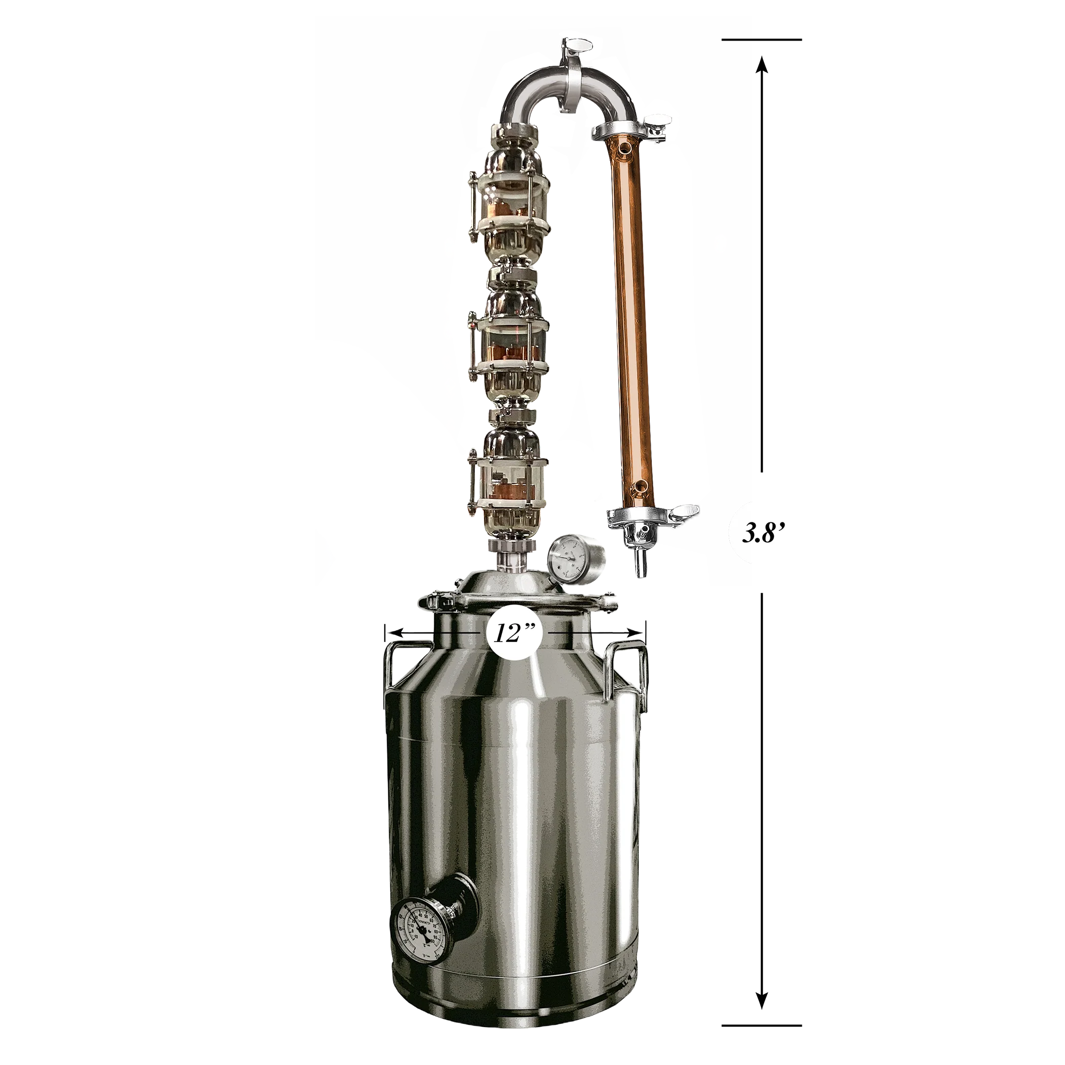 8 Gallon Stainless / Copper Bubble Plate Still