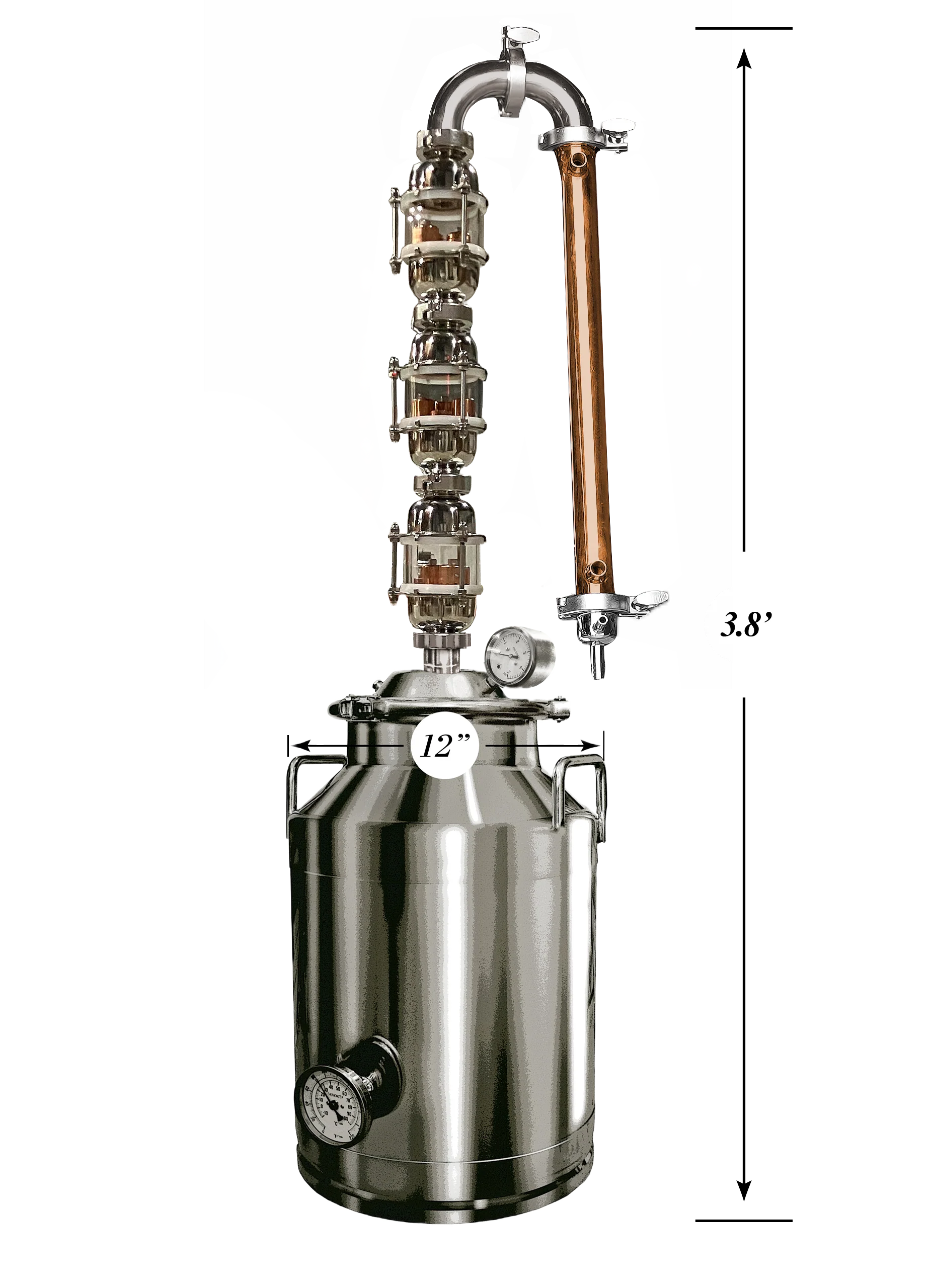 8 Gallon Stainless / Copper Bubble Plate Still - Image 2